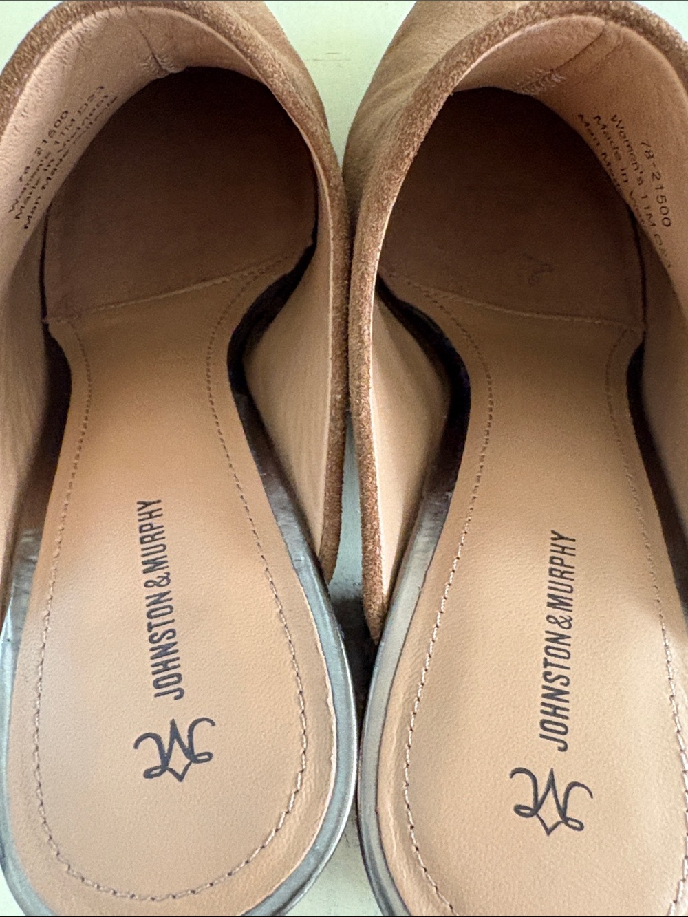 Johnston & Murphy Trista Suede Mules Brown Leather Slip-On Women’s Size 11 - Picture 8 of 8